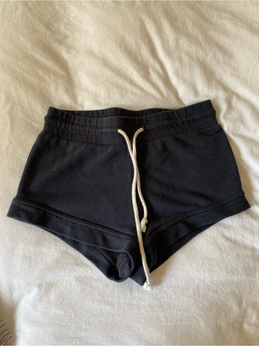 Women's Black Drawstring Lounge Shorts